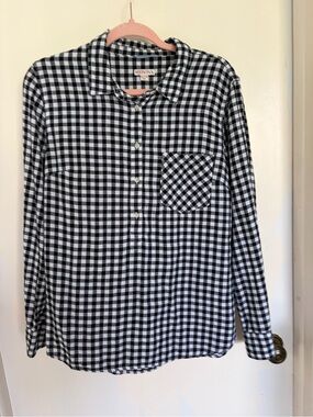 Merona Black & White Gingham Button-Front Shirt